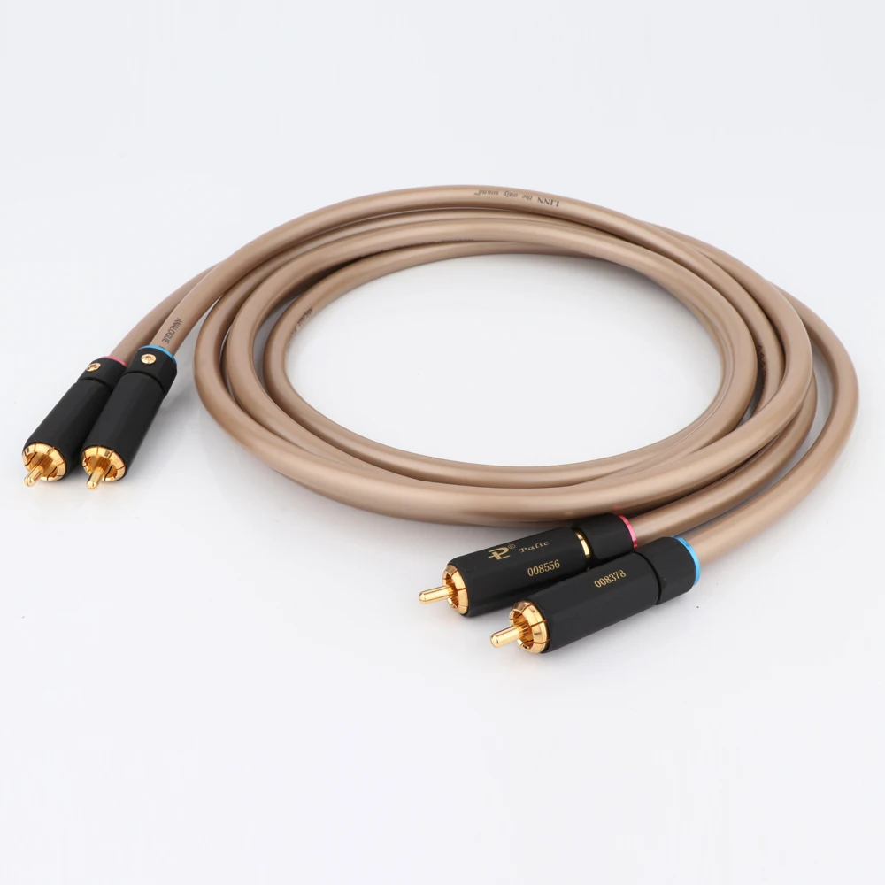 

High Quality Analogue Interconnect 5N Copper Audio RCA Signal Cable RCA To RCA cable With Gold Plated Palic RCA plug connector