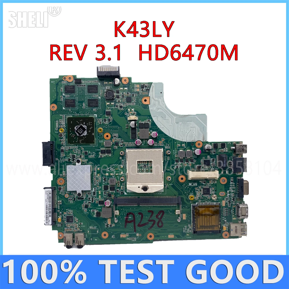 Материнская плата для ноутбука K43LY REV3.1 с материнской платой HD6470M 1GB GPU Материнская плата для ноутбука K43LY REV3.1 с материнской платой HD6470M 1GB GPU