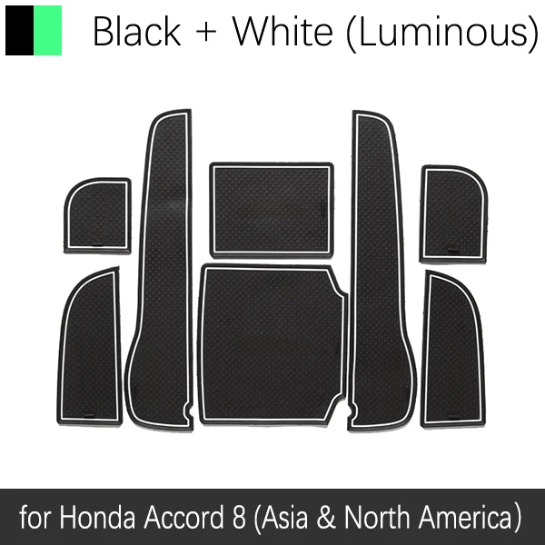 Противоскользящие резиновые чашки подушки Салонные подложки для Honda Accord 8 Азия и Америка аккорд 2008~ 2012 2009 2010 2011 8 шт. аксессуары - Название цвета: White Luminous