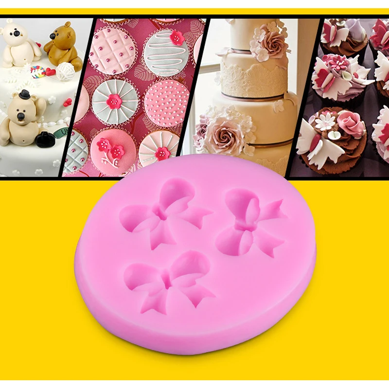 Новинка бант силиконовая плитка украшение для торта конфет|sugar craft|silicone fondantcandy mold