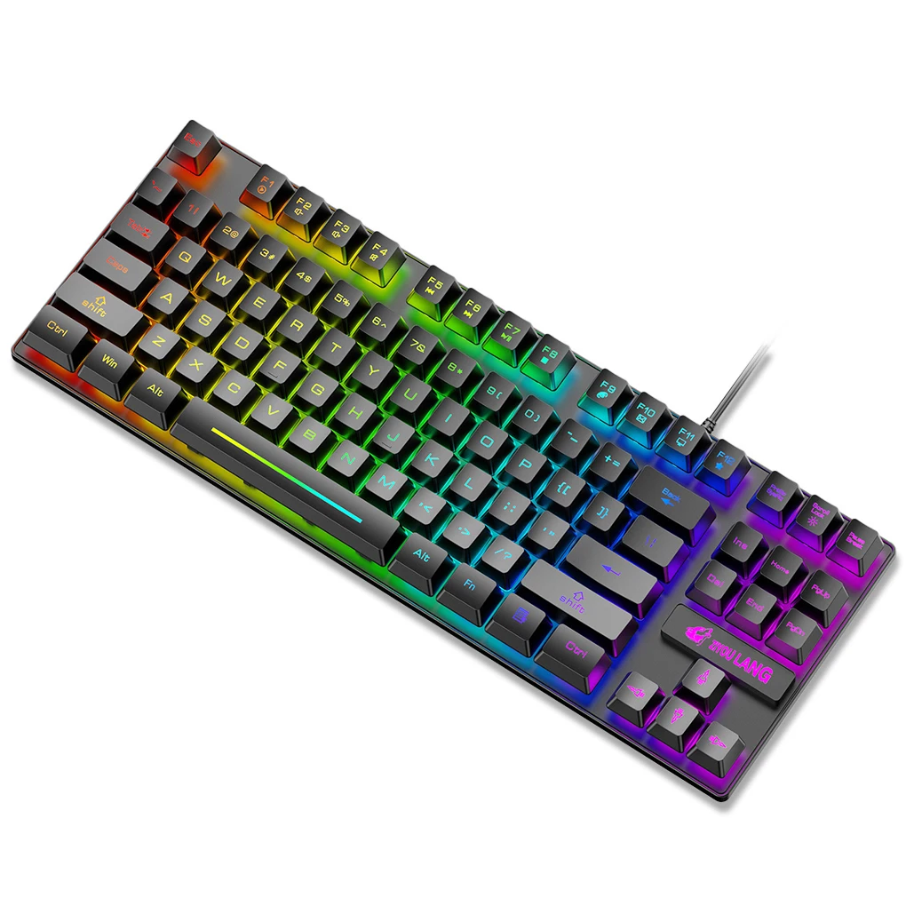 

Wired Backlit Keyboard 87-Key Mechanical Keyboards Ergonomic Spill Resistance Birthday Electronics Black, Single Color