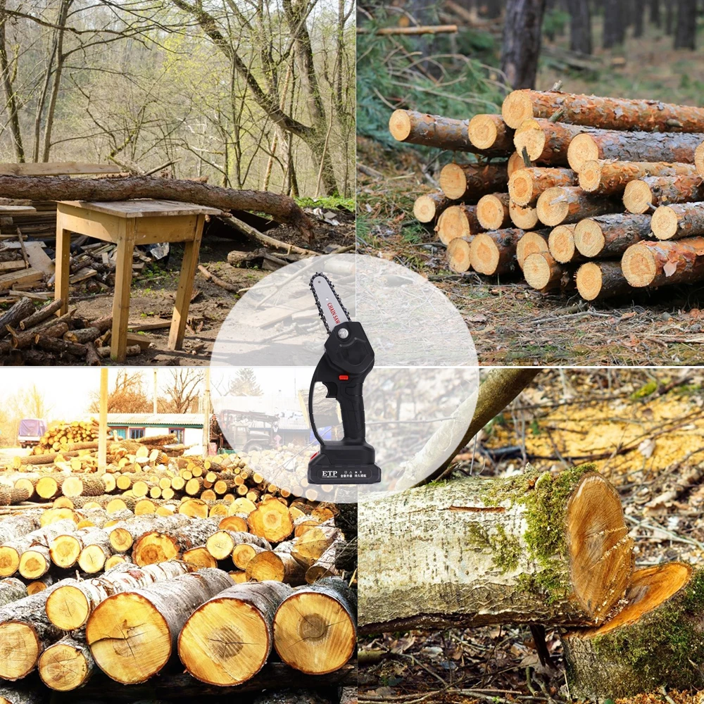 

21V Lithium Mini Chainsaw Rechargeable Portable Woodworking Electric Saw One-handed Garden Pruning Saw Small Cordless Chainsaw