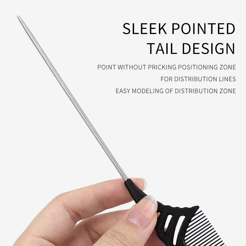 Professional Rat Tail Comb Salon Stainless Steel Fine-Tooth Distribution Hairdresser Pick Hair Brush Styling Tool | Красота и
