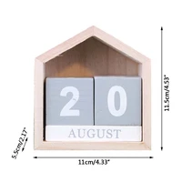 vintage wooden perpetual calendar month date display eternal block photography props desk accessory sweet home office