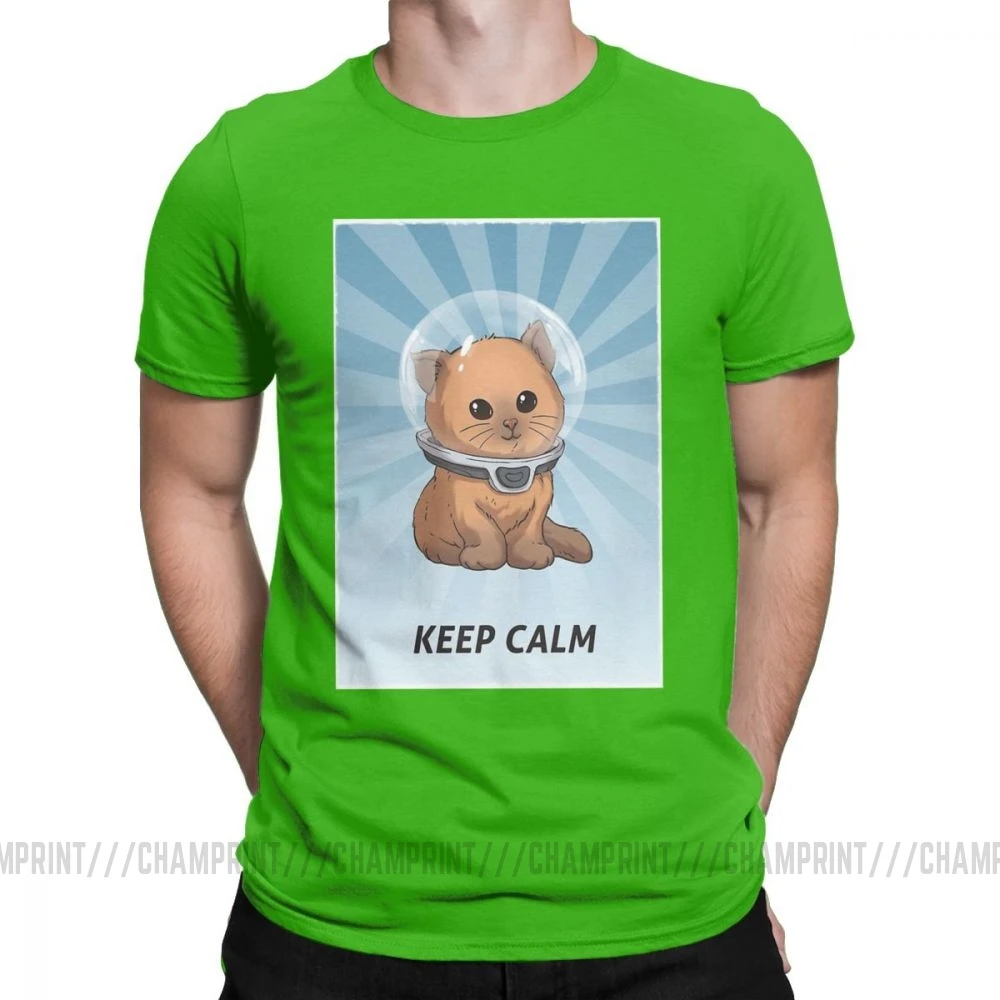 Винтаж Subnautica Keep Calm майки котенок для мужчин чистый хлопок футболки игры море Левиафан жнец Дайвинг рыба короткий рукав тройник - Цвет: Зеленый
