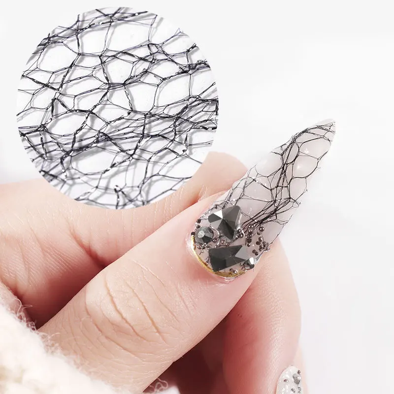 

1pc Hot Sale New Arrivals 3D Nail Decal and Stickers DIY Art Manicure Luxury Sari Gauze Mesh Wire T1633