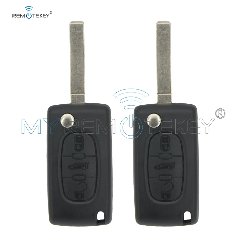 Remtekey 2 шт. CE0523 3 кнопки средний ствол для Peugeot ключ Citroen спросить 433 МГц ID46 PCF7941 VA2