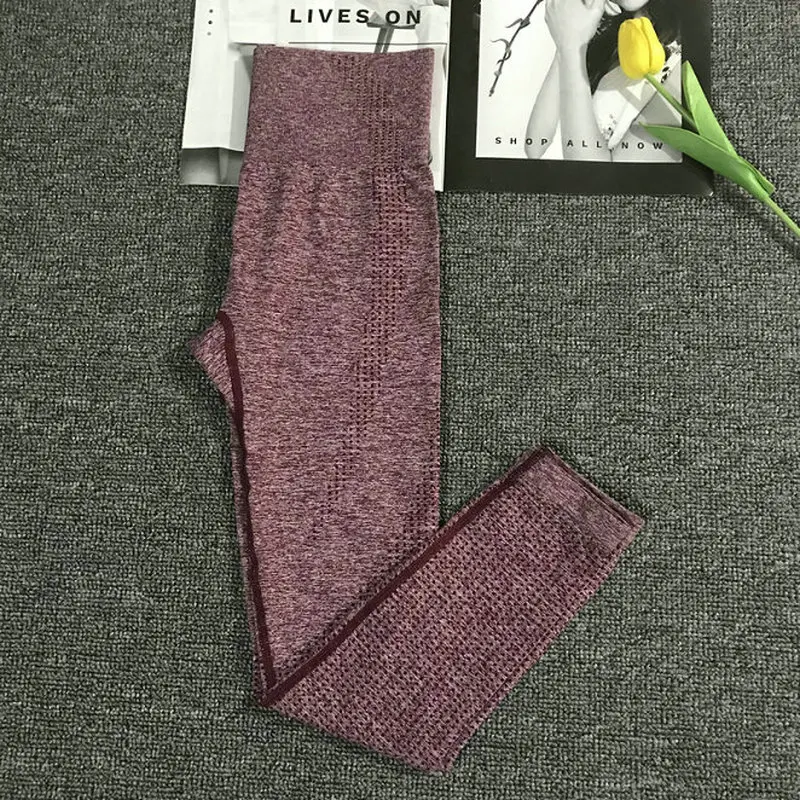 Энергетические бесшовные леггинсы с высокой талией пуш-ап спортивные женские