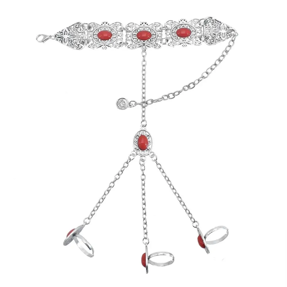 Женский винтажный комплект украшений в стиле бохо ожерелья браслеты и серьги с