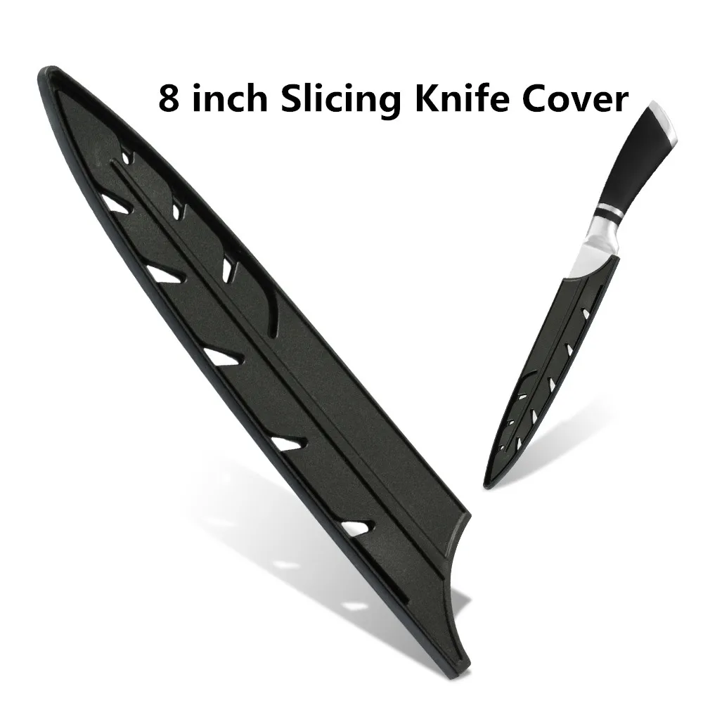 Slicing Knife Cover Чехлы для ножей универсальный нож из дамасской стали Sheathe Edge Guards BPA-Free нежный на защитные кухонные лезвия для ножей - Цвет: Slicing Knife Cover