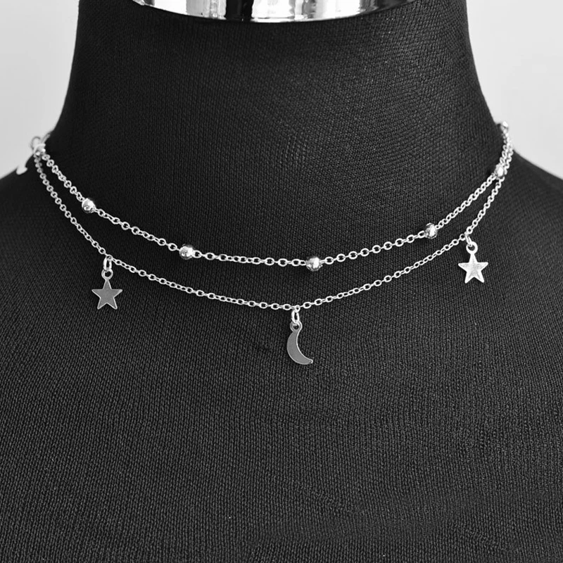 2020 новые модные ювелирные изделия по оптовым ценам 2 слоя звезда колье чокер с