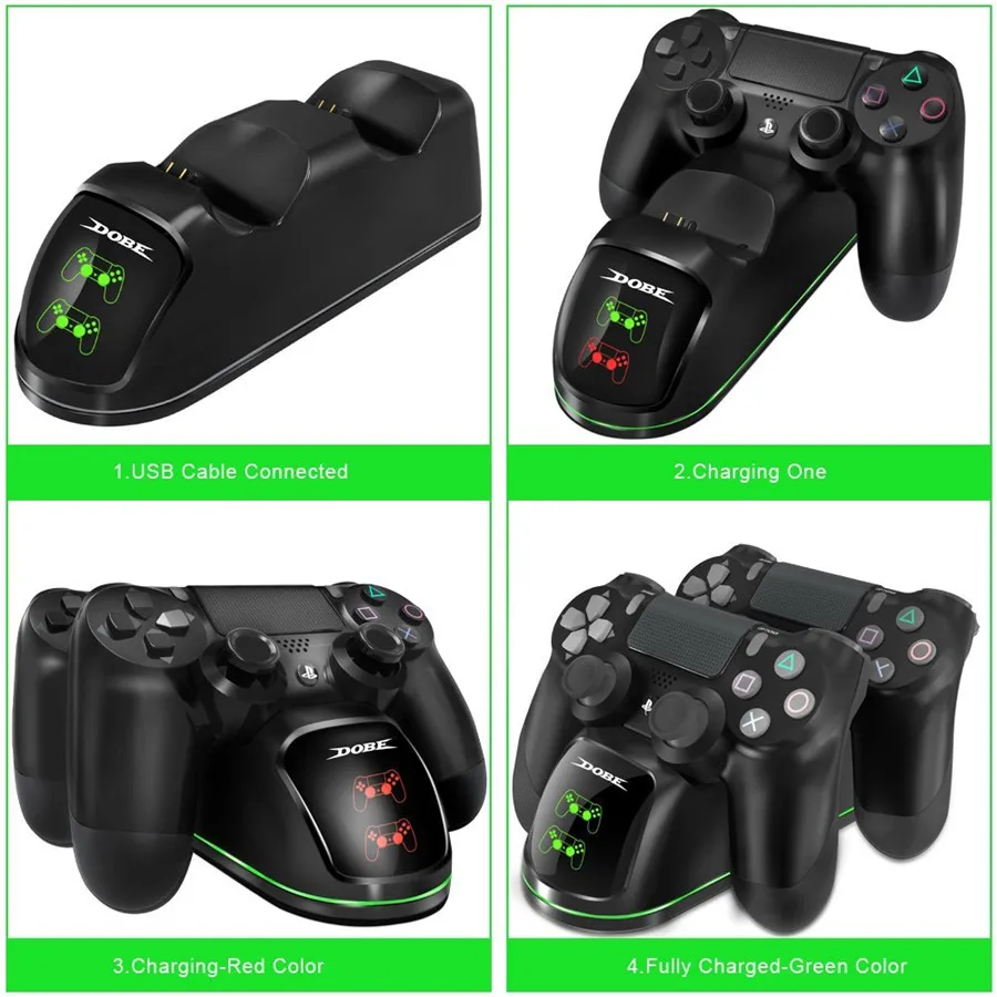 PS4 зарядное устройство с двойным контроллером USB зарядная док-станция дисплеем