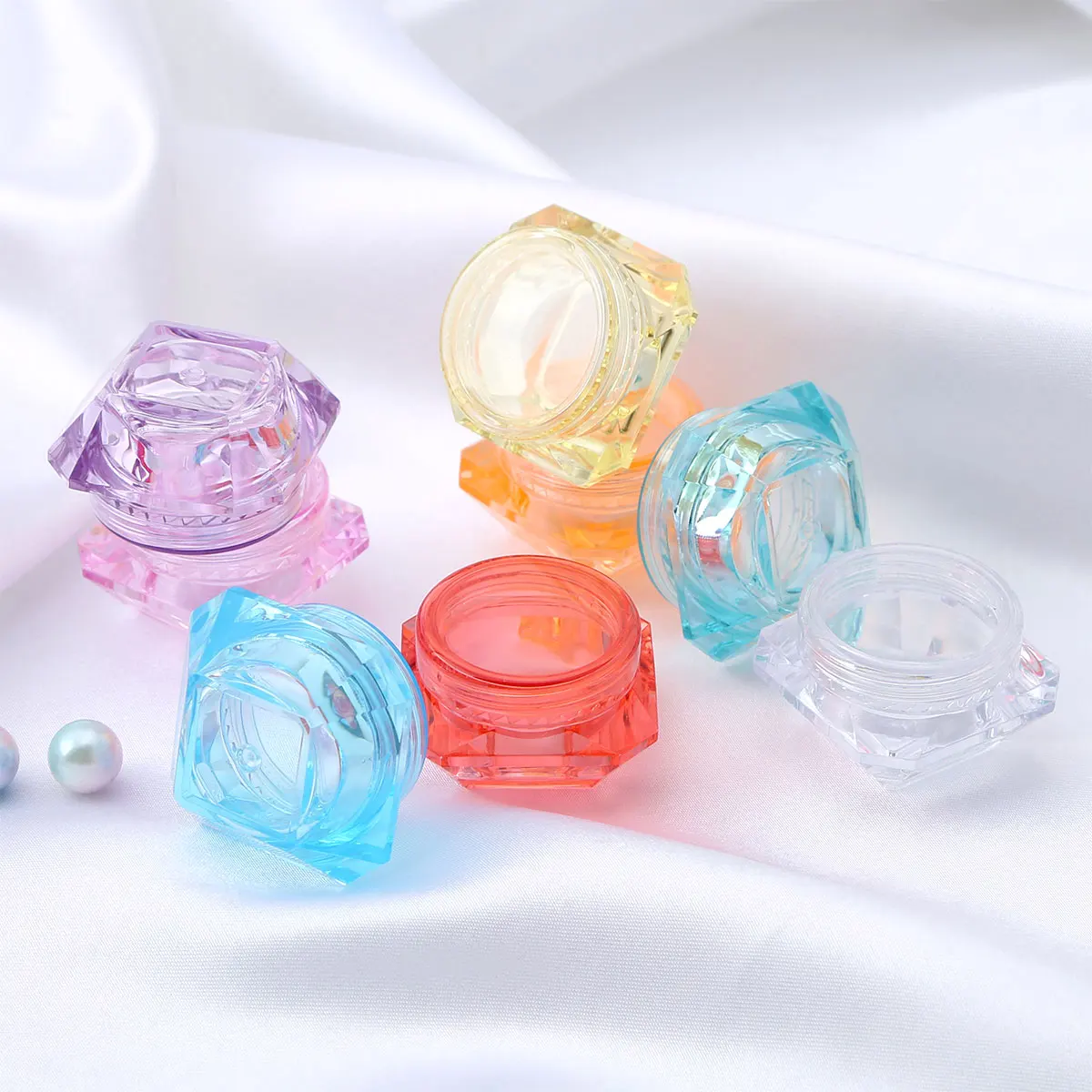 Прозрачный косметический образец бриллиантовой формы 5 мл справочные банки с