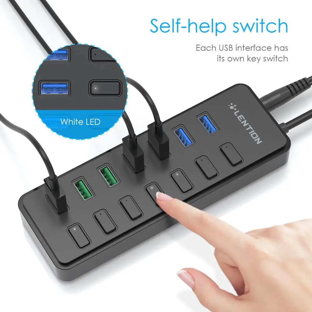 USB-концентратор с питанием 7-портовый 3.0 4-портовым USB-концентратором +3 USB-порт