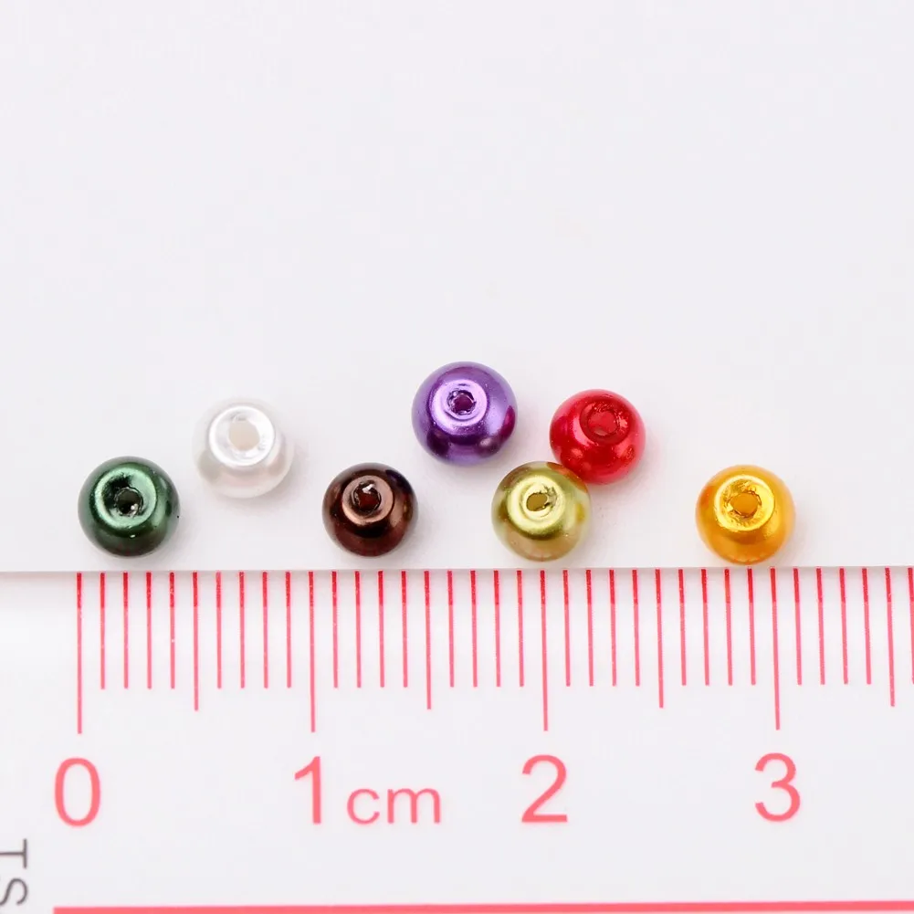 

1Bag 4/6/8mm Barely Pink Mixed Color Pearlized Glass Pearl Beads For Necklaces Bracelets Jewelry Making, Hole: 1mm