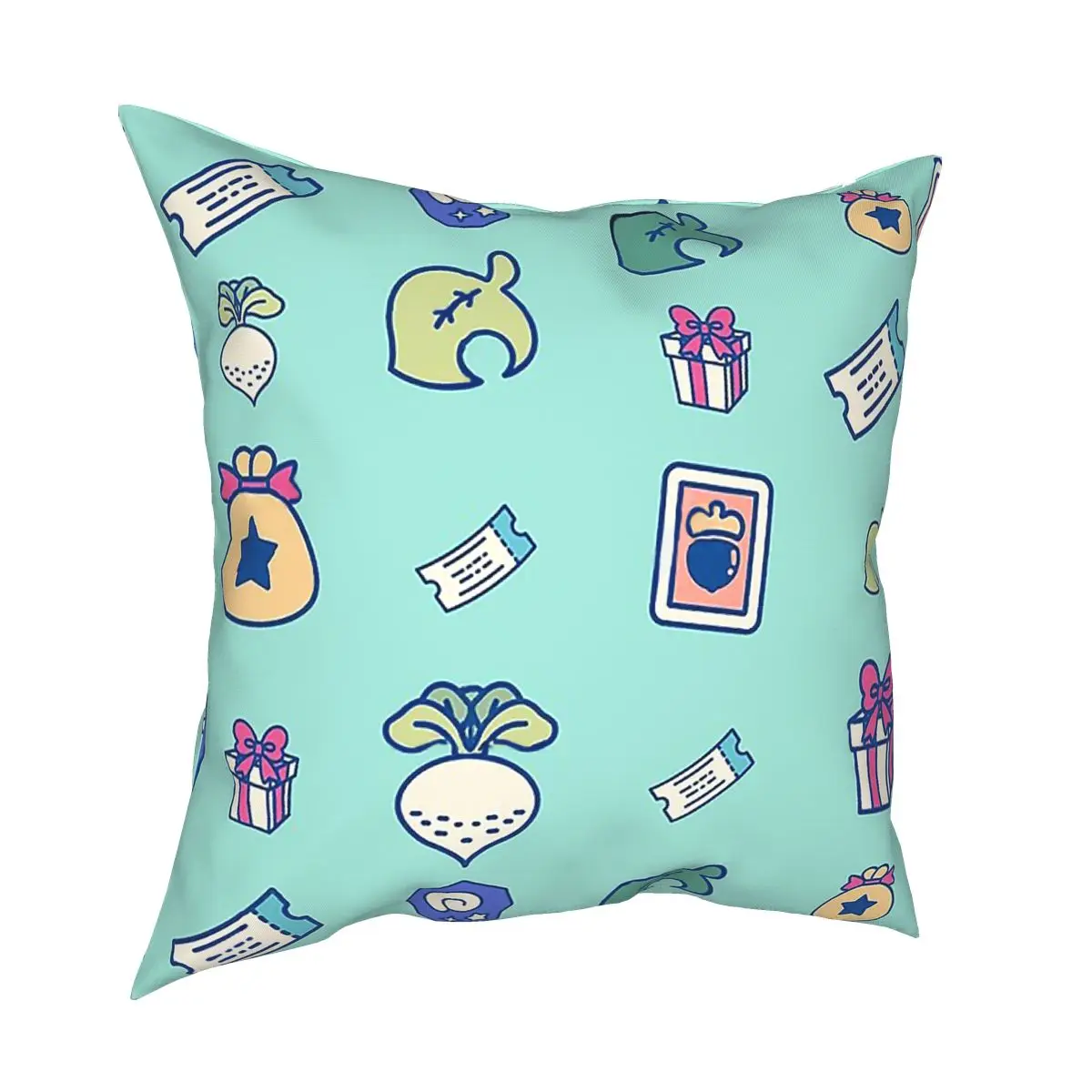 

Animal Crossing Repeating Pattern Pillowcover Decoration Game Cushions Throw Pillow for Home Double-sided Printing Vintage
