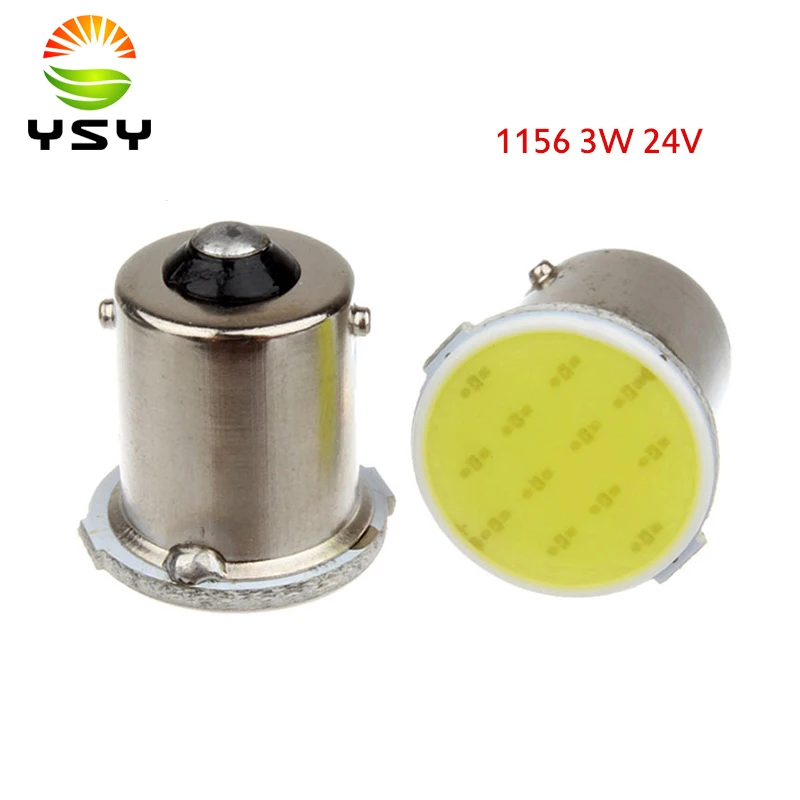 

YSY 100pcs S25 COB 3W Bulb Led Light P21W 12SMD LED Auto Car Brake Tail Turn Signal Reverse Light Parking Backup Bulb Lamp