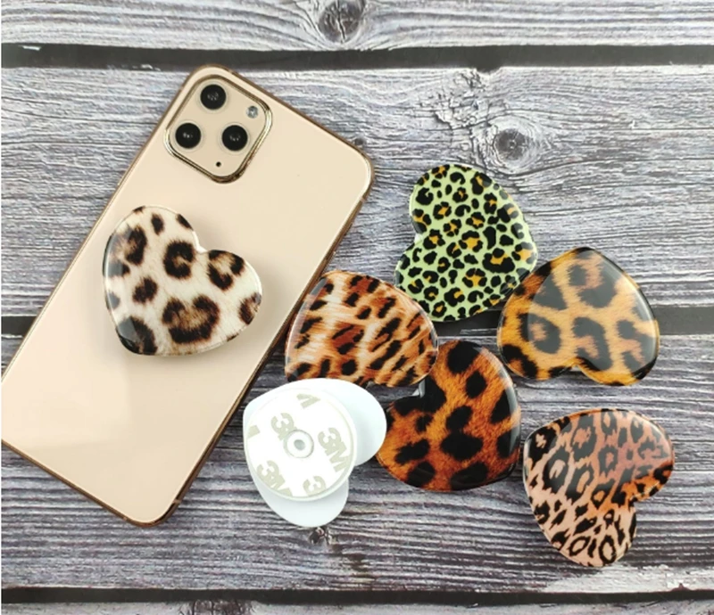 Леопардовая расцветка гладкой мульти Функция держатель для телефона с гнездом