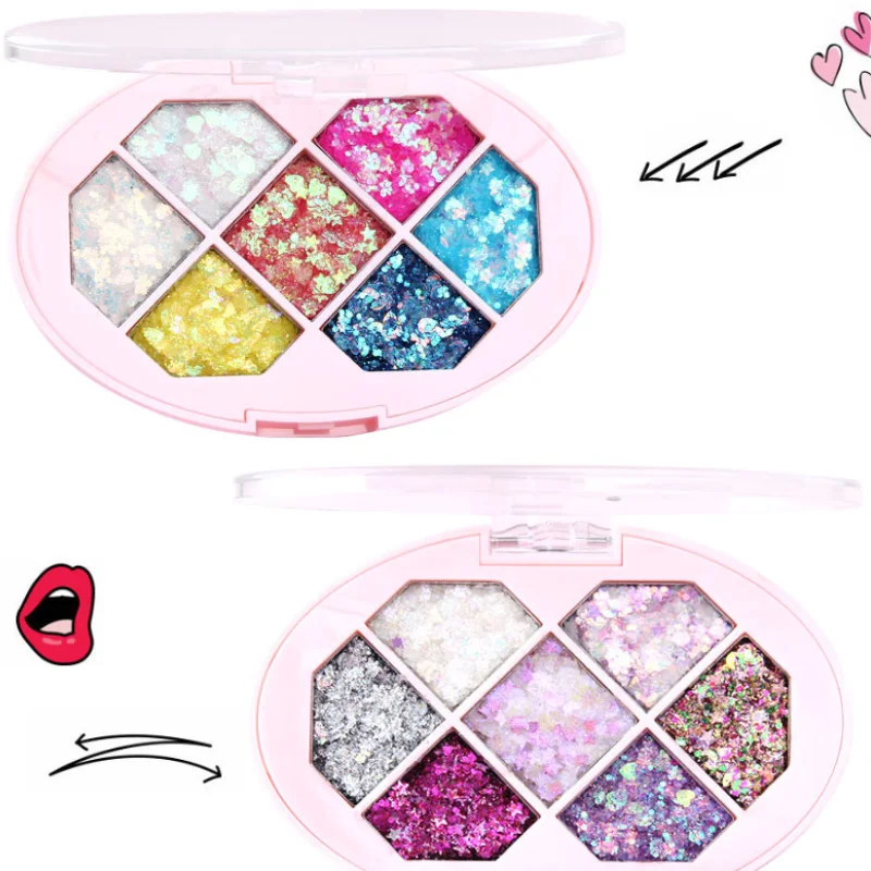 

Eyeshadow Seven-color Eyeshadow Palette Diamond Shaped Glitter Powder Sequins Five-pointed Star Fragment Makeup Eye Makeup Tools