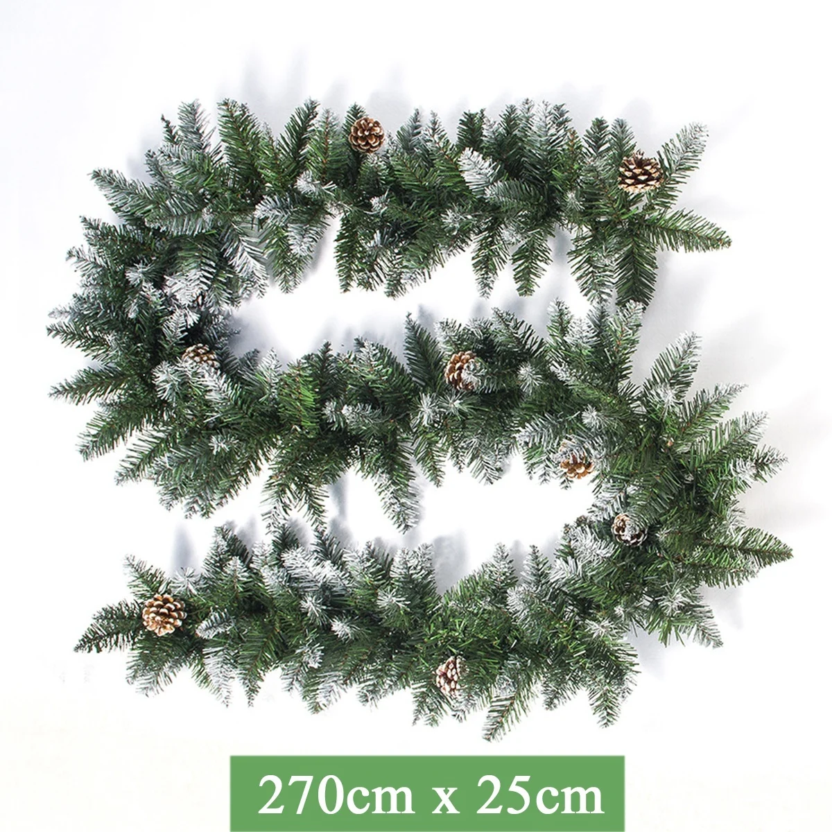 2 7 м Роскошная Рождественская гирлянда из ротанга с сосновыми шишками зеленый