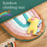 baby play mat rainbow kids rug nursery baby childrens mat large anti slip cotton blanket carpet rugs mat for kids room decor