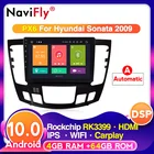 Автомобильный мультимедийный плеер, 4G LTE, Android 10, 4 Гб + 64 ГБ, GPS, 9 дюймов, GPS-навигация, Радио для 2009 Hyundai Sonata, ручной AC автомобильный радиоприемник, 2Din