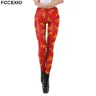 Женские леггинсы FCCEXIO, милые штаны с принтом пиццы, брюки высокого качества, спортивные Леггинсы для фитнеса, женские колготки Пуш-ап, 2021