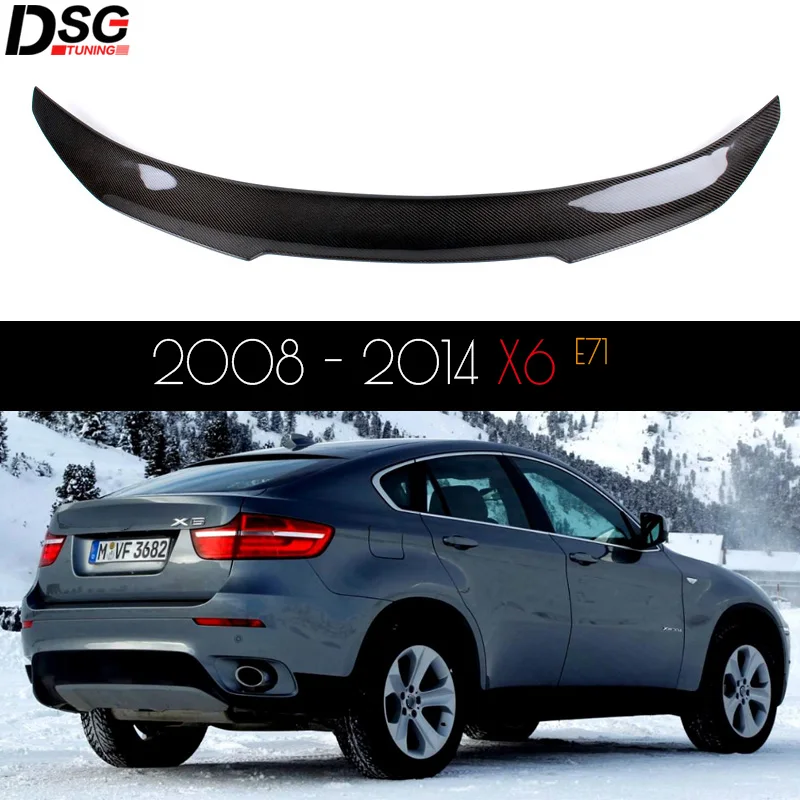 Для BMW X6 E71 2008 2014 УГЛЕРОДНЫЙ Задний багажник крылья спойлер|Спойлеры и крылья| |
