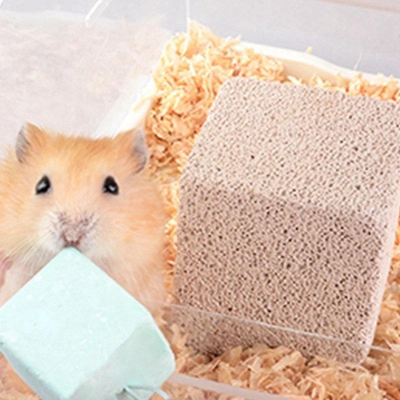 

Pet Accessories Guinea Pig Hamster Rat Rabbit Grinding Mineral Stone Chew Non-toxic Calciums Cube Chew Toy Hanging Pet Products