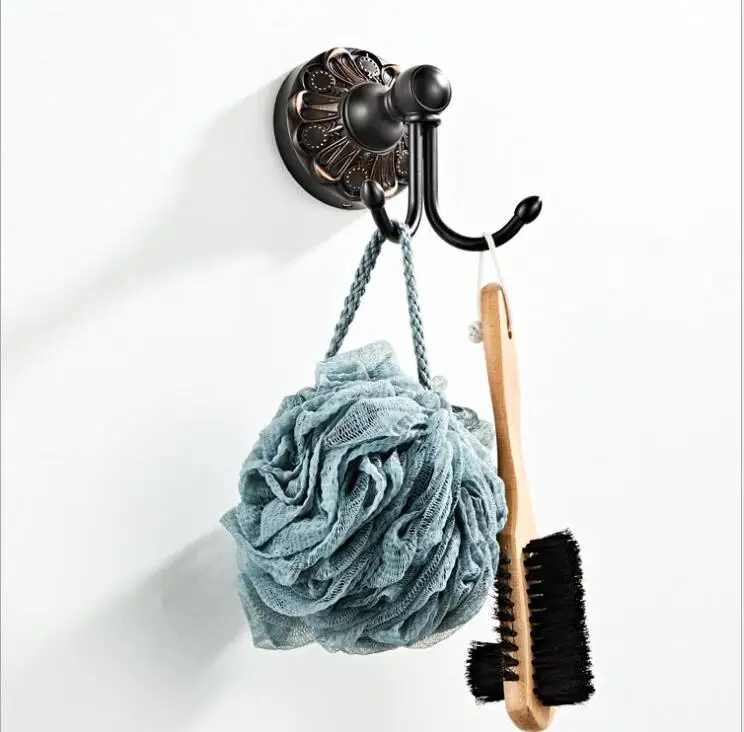 Черные крючки для халата латунная вешалка полотенец и пальто дверной настенный