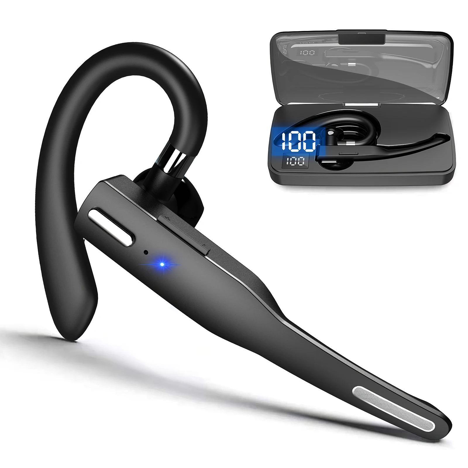 

5.0 Sports Bluetooth Headset CVC Noise Reduction Headphones Earbuds With Charging Single Ear Business Wireless Earphone Hanging