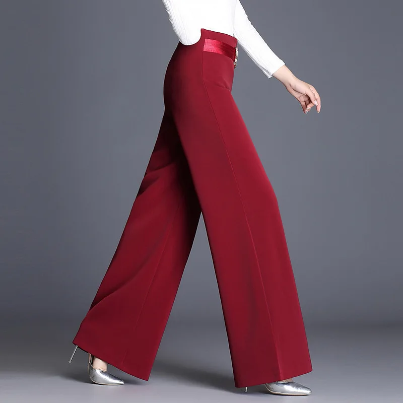 Женские широкие брюки мешковатые красивые длинные прямые на молнии с поясом