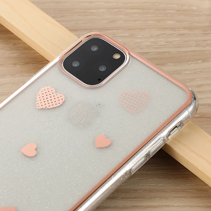 Прозрачный чехол для телефона в форме сердца и цветов iPhone 11 Pro Max XR XS 6 6s 7 8 Plus X SE