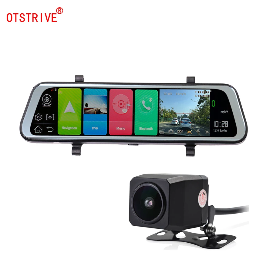 Otstrive 12 дюймов ADAS 4G WiFi Bluetooth Android 8 1 gps навигация 2 Гб ram 32 ГБ rom двойной объектив DVR Full HD