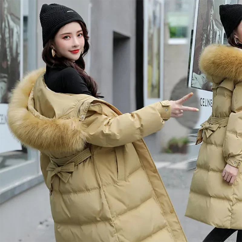 

2021 winter new women's long cotton-padded jacket plus size slim-fit over-the-knee thickening ladies cotton-padded jacket