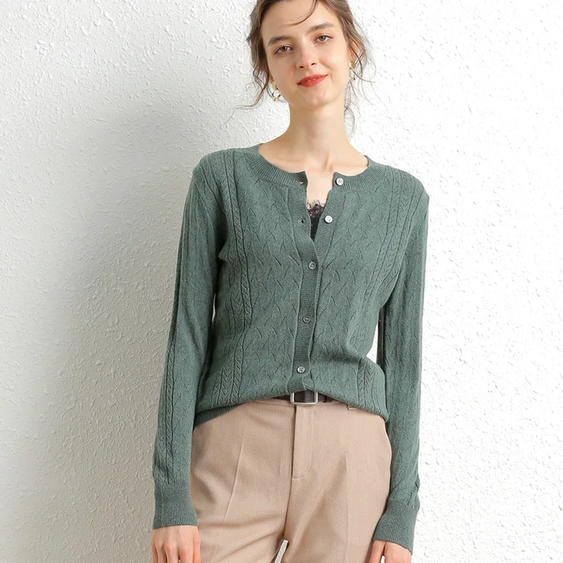 Cashmere Cardigan Women Button O-Neck Sweater Autumn Winter Female Long Sleeve Women's Sweaters Knitted Solid Soft Fashion 2021 |