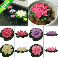 1pcs floating artificial lotus ornament for aquarium fish tank pond water lily lotus artificial flowers home decoration