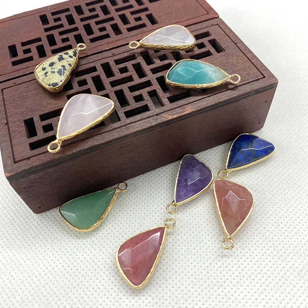 

2 Pieces of Natural Stone Pendant Colorful Irregular Shapes Suitable for Creating Fashion Jewelry Necklace Accessories Wholesale