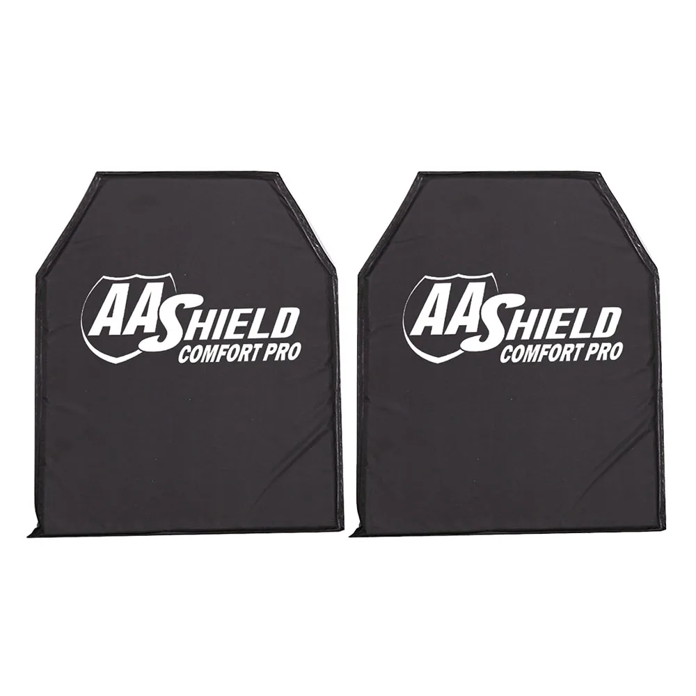 AA Shield Comfort-Pro Series Bulletproof Soft Body Armor Plate Self Defense Ballistic Level NIJ HG2/IIIA 10x12 Shooter Cut Pair |