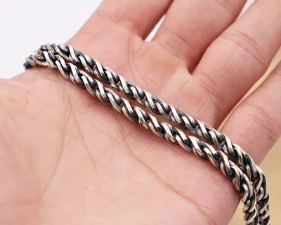 

925 Sterling Silver Necklace For women men 4.5mm Thick Heavy Classic Twisted Rope Necklace Christmas gifts