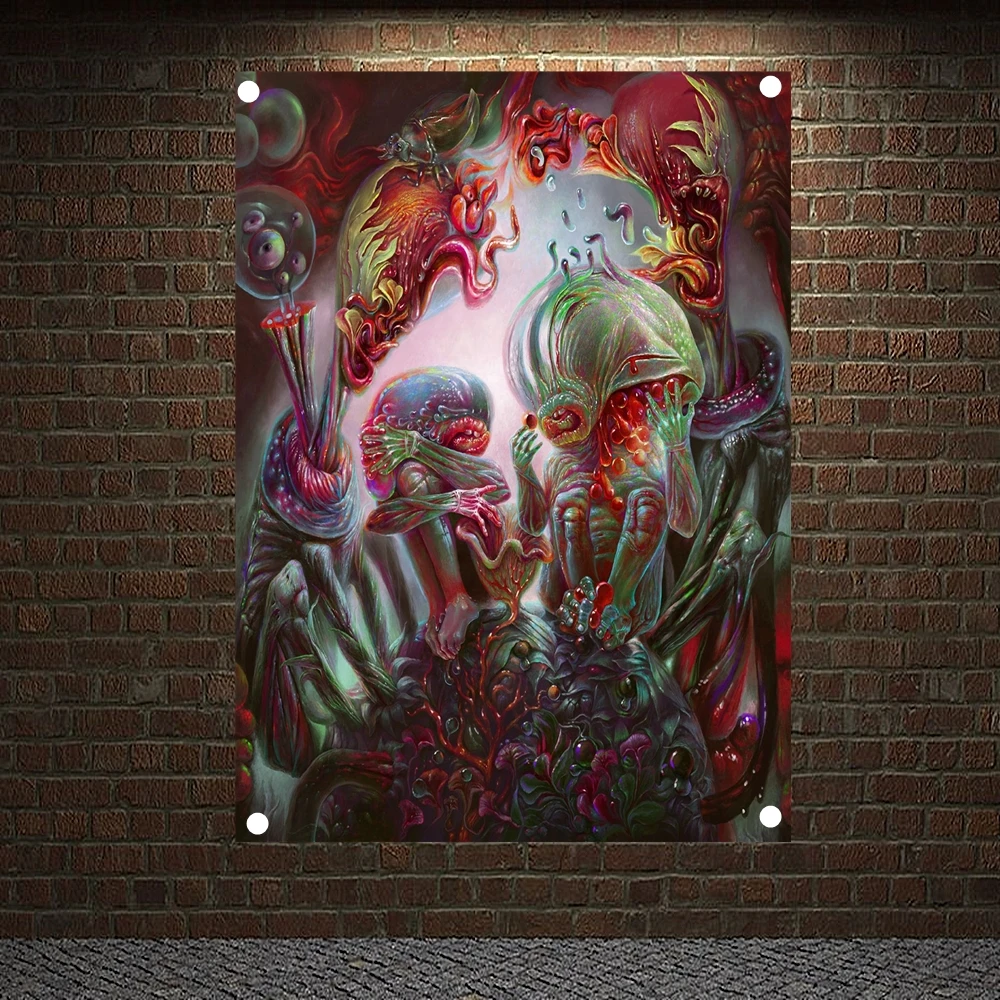 

Macabre Art Rock Band Heavy Metal Music Posters Retro Cloth Art Flag Banner Wall Hanging Tapestry Bedroom Dormitory Home Decor O