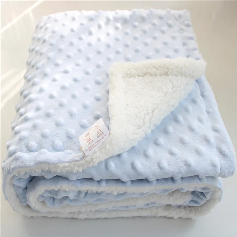 Super Soft Sherpa Fluffy Toddler Baby Blanket Quilt Swaddle 