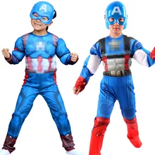 Halloween Kids Muscle Super Team Leader Costume Christmas Child Movie-TV Cosplay America Heroes For Boys Girls S-XL