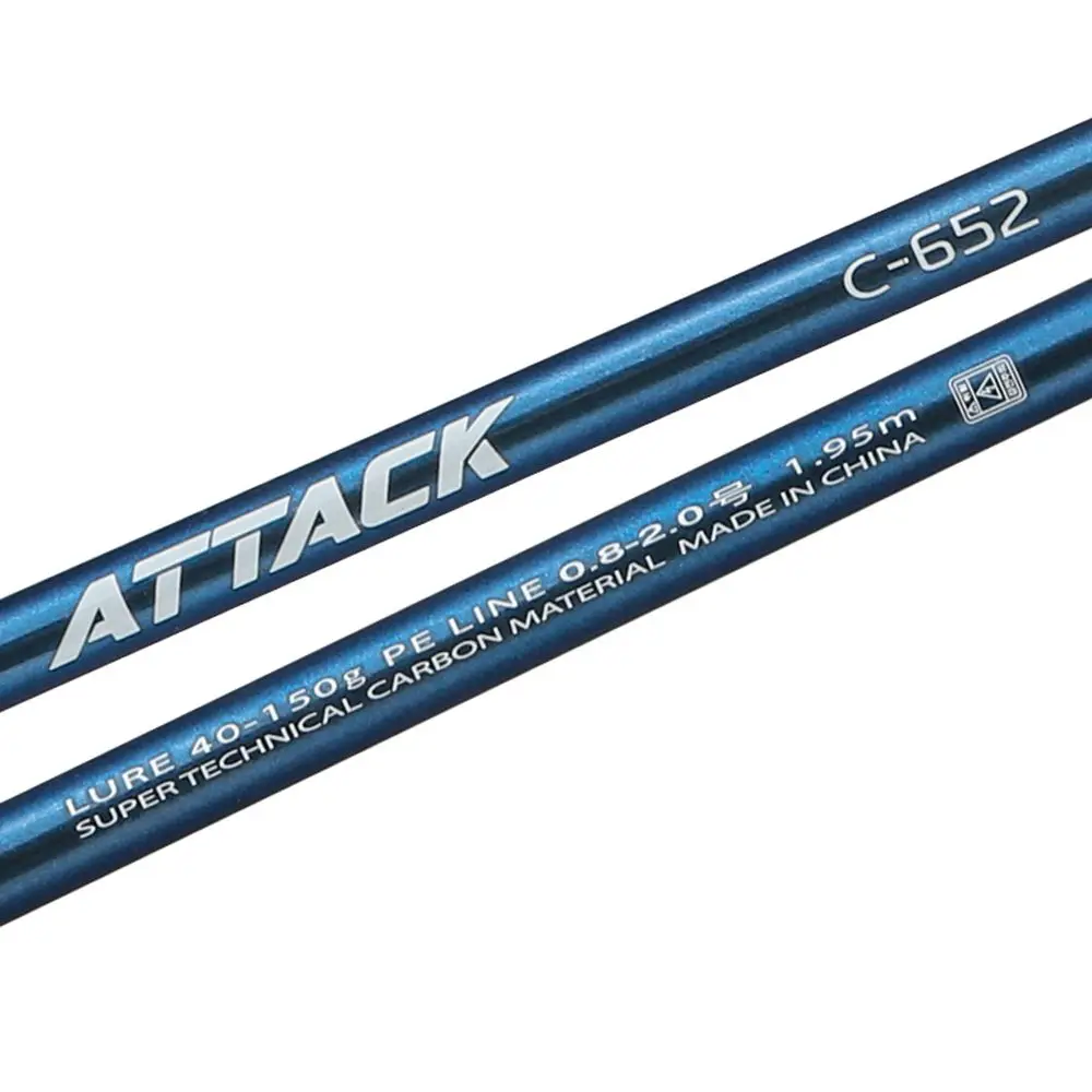 Satin Al 1.95m Hafif Kauçuk Snapper Jjigging çubuk PE0.8-2.0 Boru Hassas İpucu Olta Spiral Yüzük Yüksek Kalite Yavaş Jig çubuk
