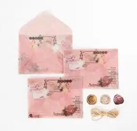envelop sticker rope 15*11 см 3 шт персиковый цвет Роза дизайн конверт как открытка карта конверт с приглашением прозрачная наклейка - Цвет: envelop sticker rope