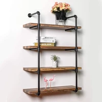 2 pcs 234 tier black iron pipe shelf industrial furniture wall shelf bracket hanging storage shelves diy pipe shelves