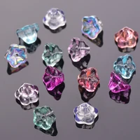 10pcs 8x6mm flower shape crystal glass loose spacer beads for earring jewelry making diy crafts