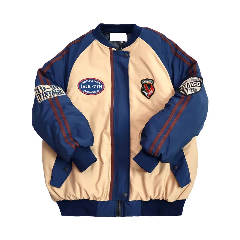 Уличная одежда Женская куртка-бомбер в стиле пэчворк Модные свободные куртки