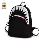 Детский школьный ранец Beibaobao для детского сада, рюкзак для мальчиков и девочек, детский холщовый рюкзак с 3d-моделью акулы, школьные ранцы