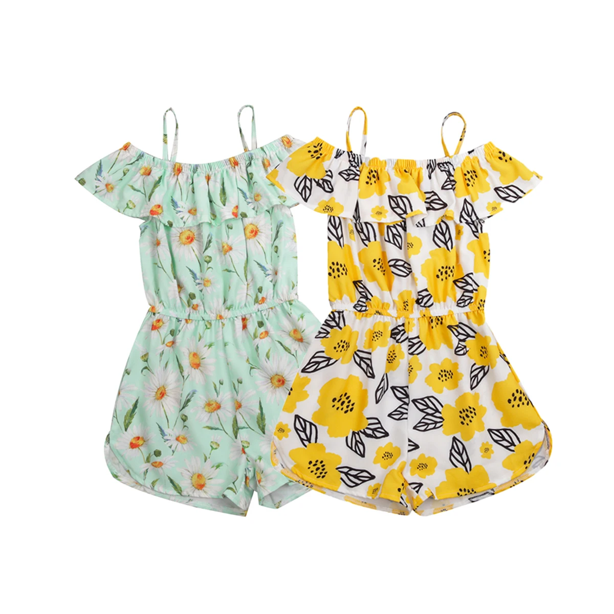 

Комбинезоны на подтяжках для маленьких детей модные короткие штаны с цветочным узором для девочек 2019